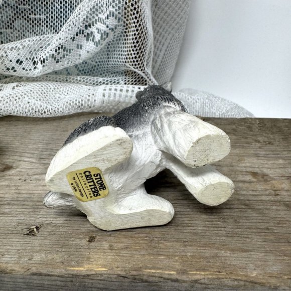 Stone Critters Terrier Dog Figurine Vintage 1984 Gray - Picture 5 of 7